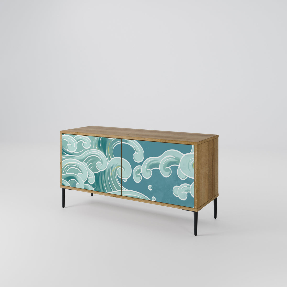 ASIAN SWAY Mueble de TV Compacto de 2 puertas