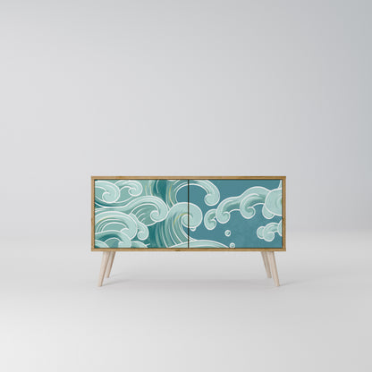 ASIAN SWAY Mueble de TV Compacto de 2 puertas