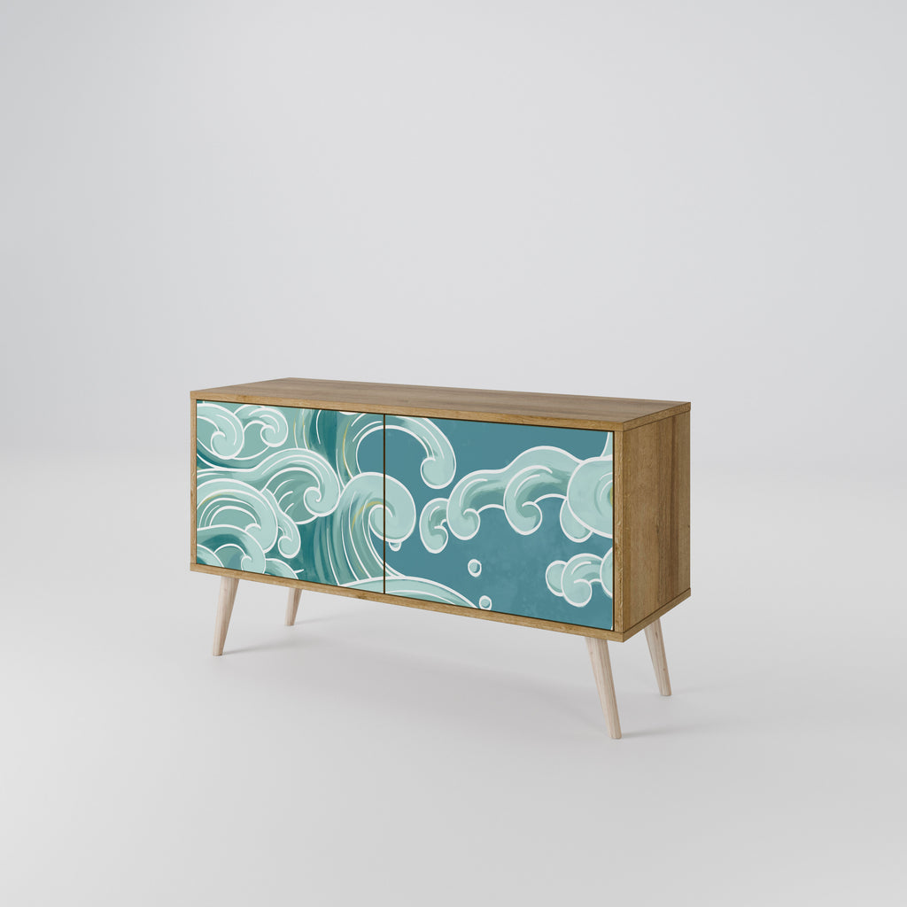 ASIAN SWAY Mueble de TV Compacto de 2 puertas