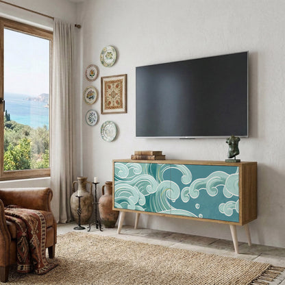 ASIAN SWAY Mueble de TV Compacto de 2 puertas