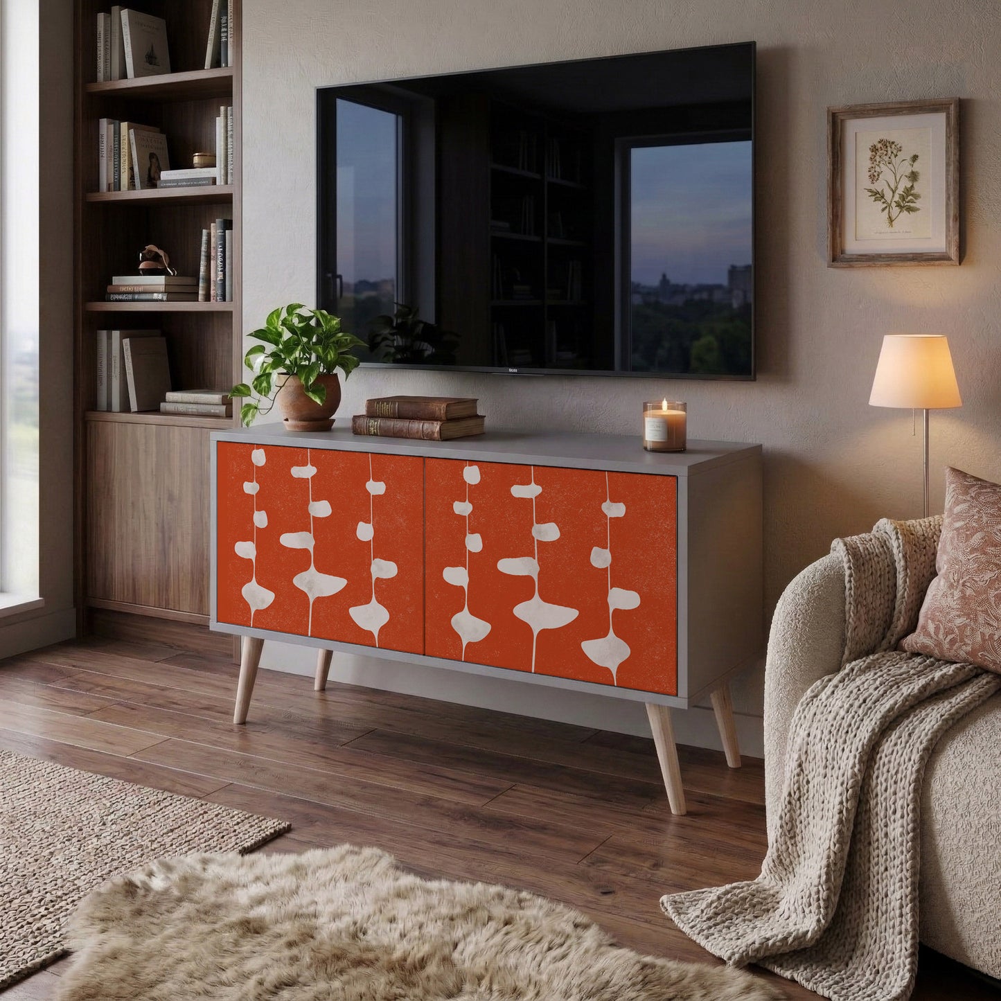 COURAGE MOLD Mueble de TV Compacto de 2 puertas