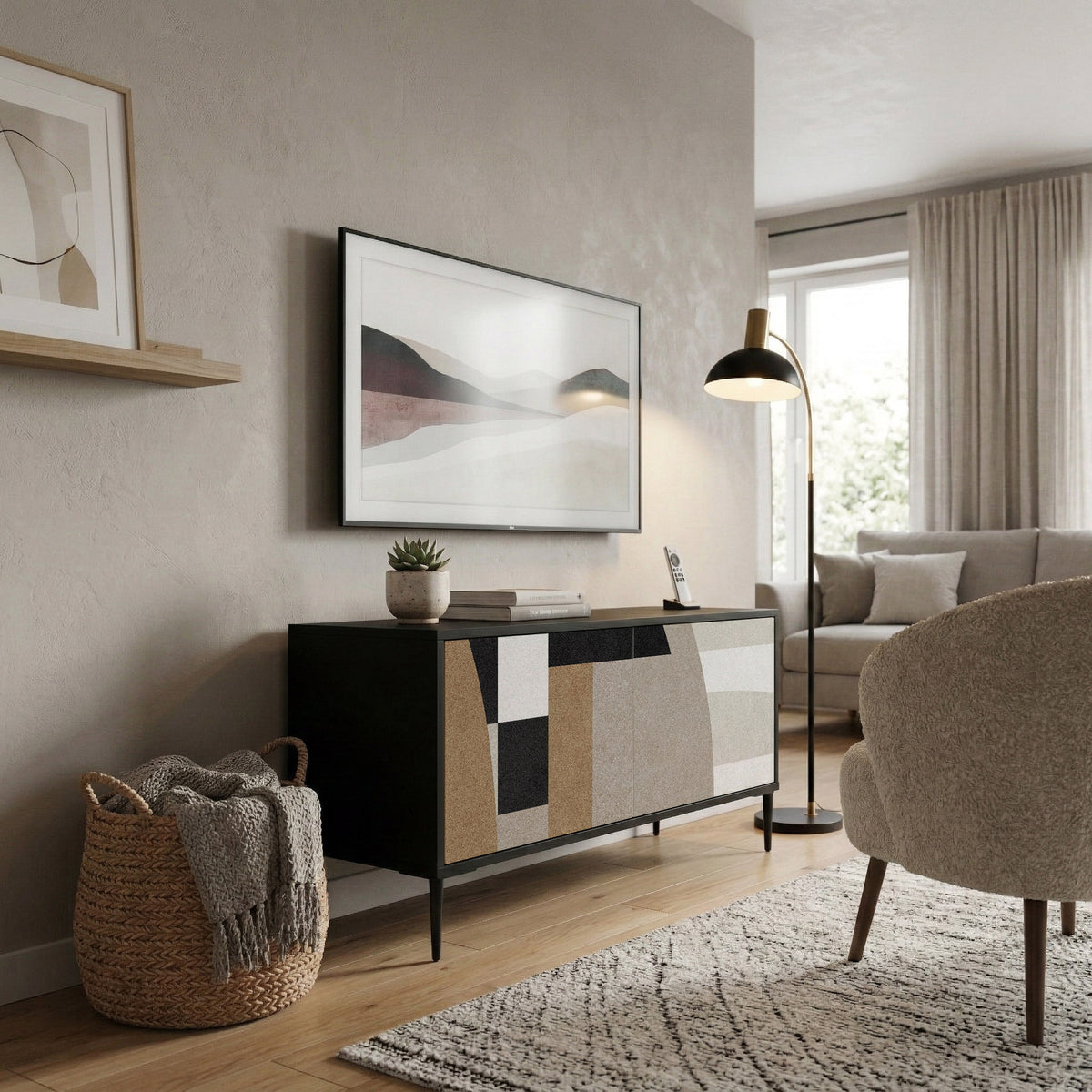 DELICATE MEMENTO Compact 2-Door TV Cabinet