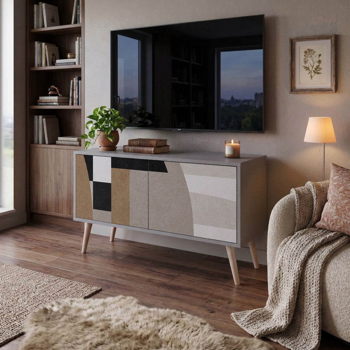 DELICATE MEMENTO Compact 2-Door TV Cabinet