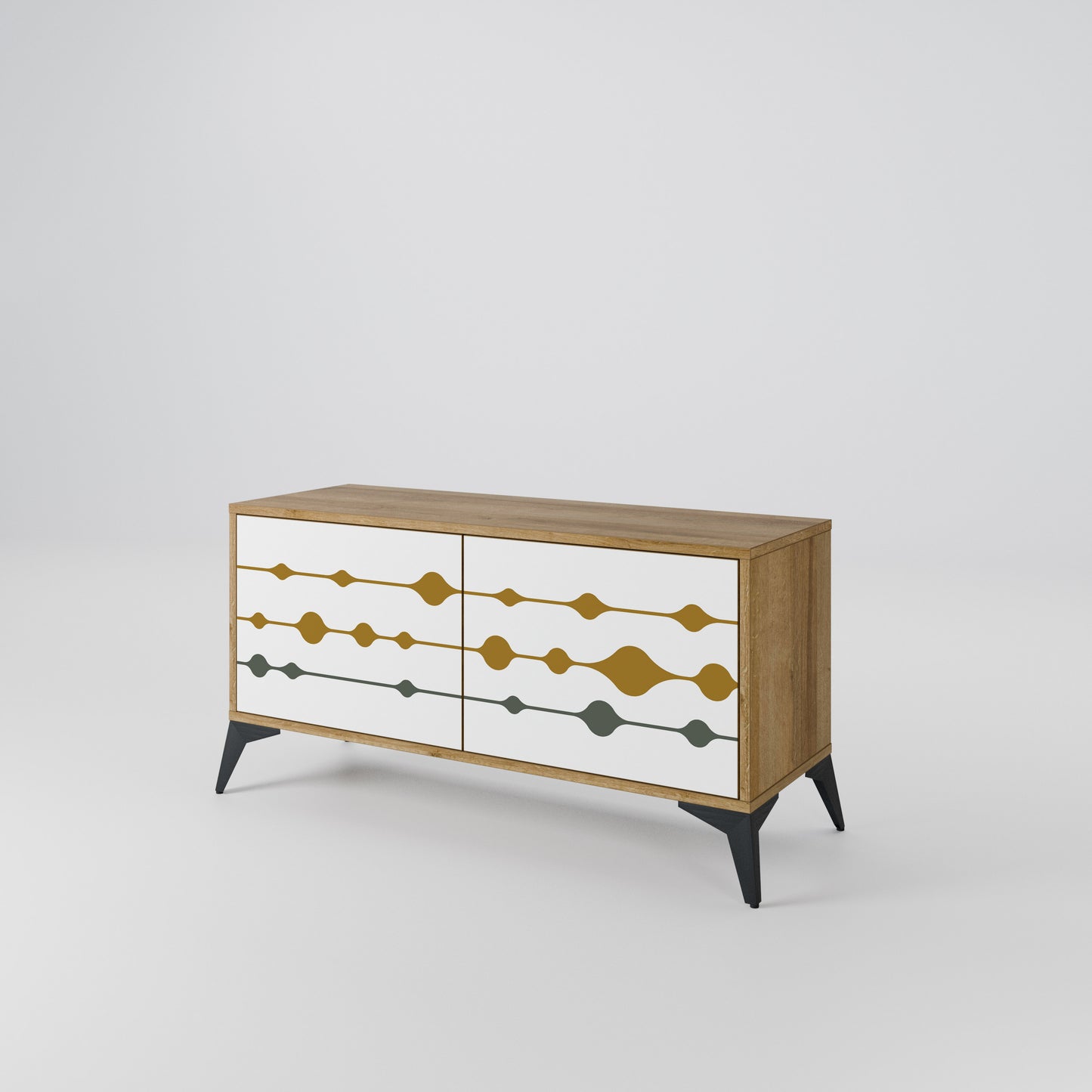 VIVID TONE Mueble de TV Compacto de 2 puertas