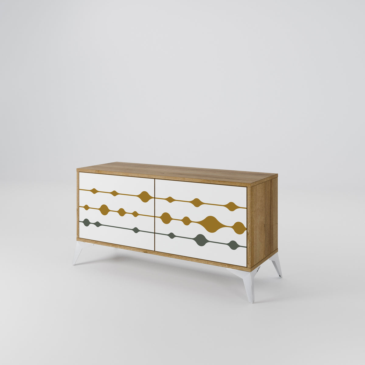 VIVID TONE Mueble de TV Compacto de 2 puertas