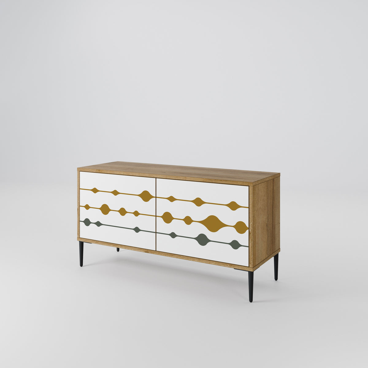VIVID TONE Mueble de TV Compacto de 2 puertas