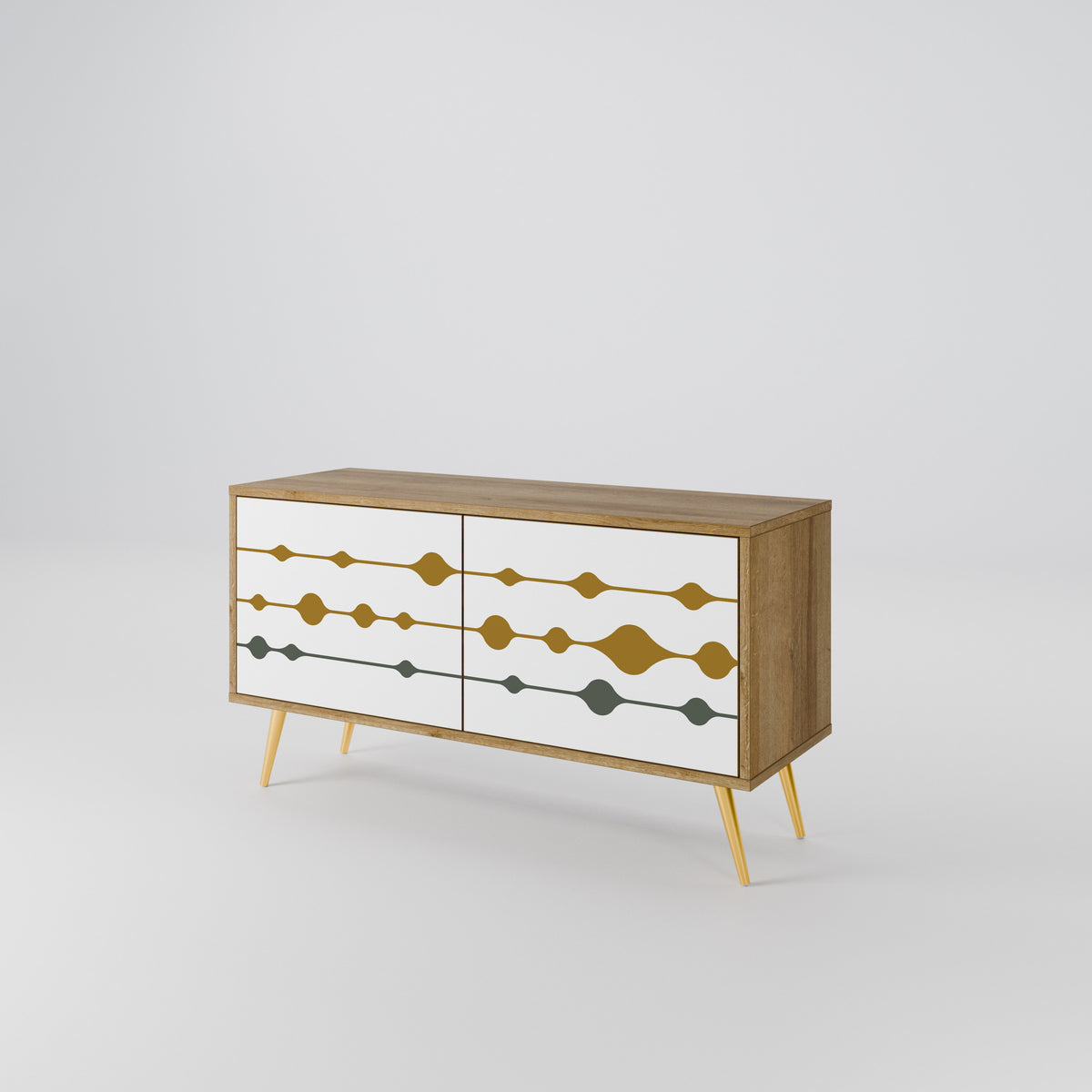 VIVID TONE Mueble de TV Compacto de 2 puertas