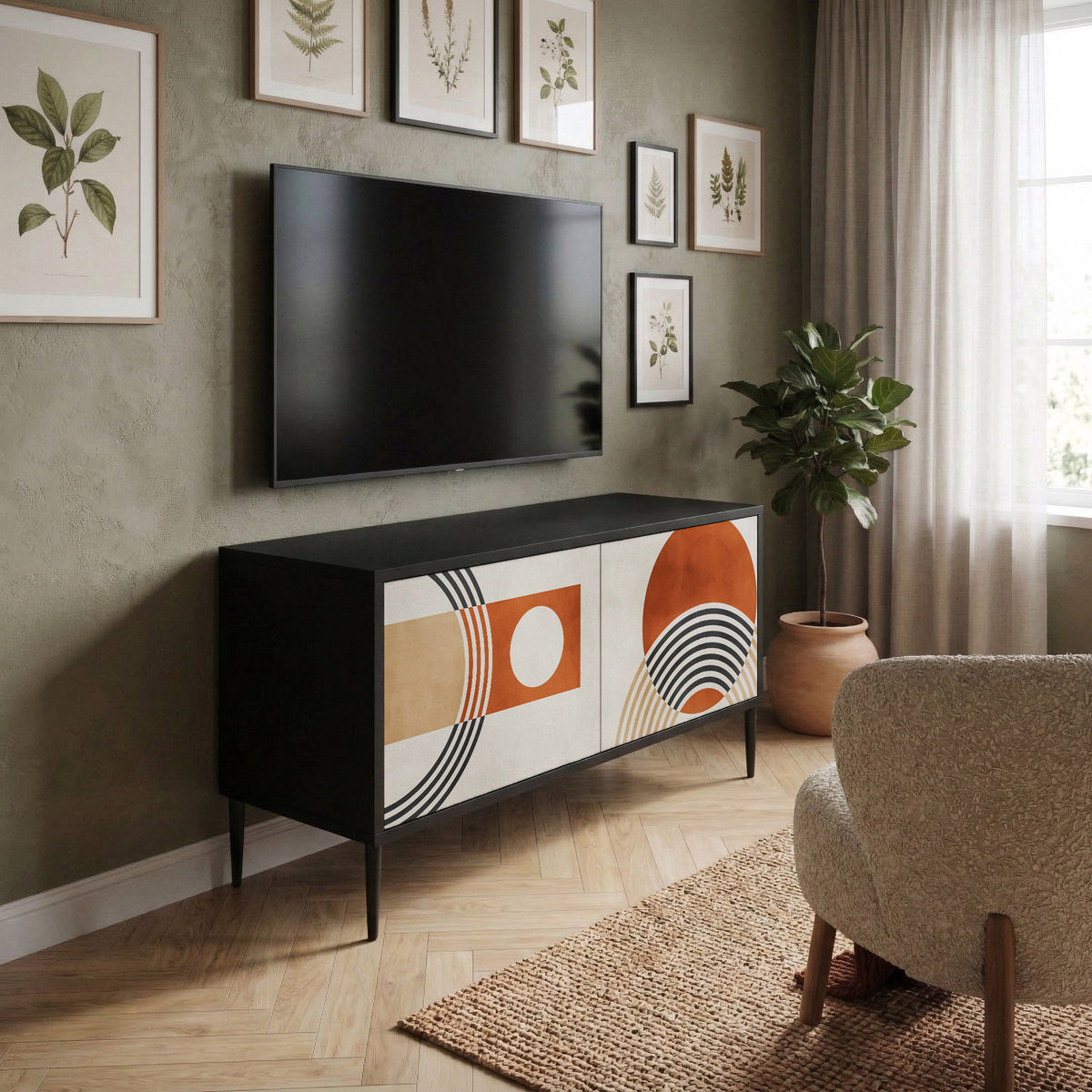 SPACE AROUND Mueble de TV Compacto de 2 puertas