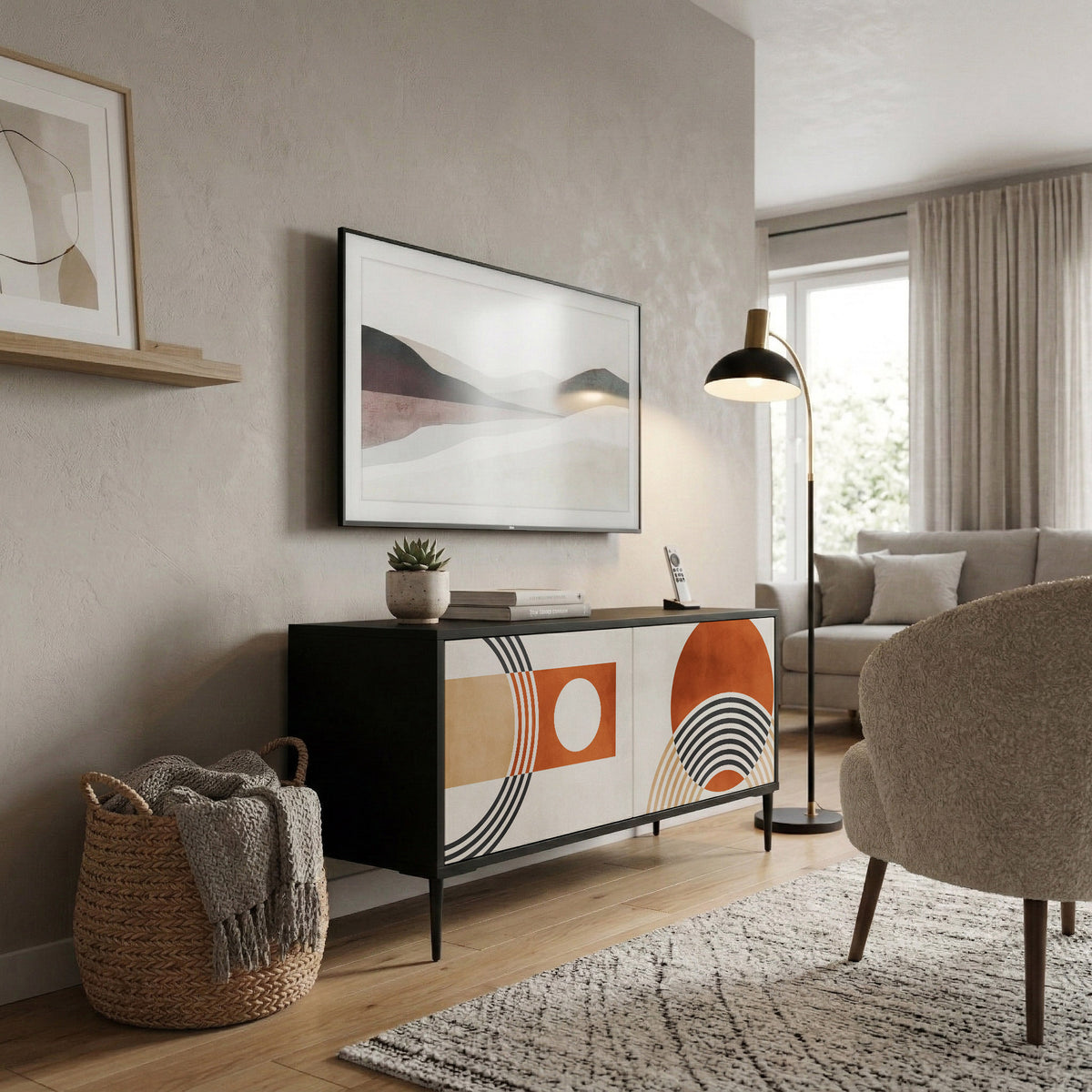 SPACE AROUND Mueble de TV Compacto de 2 puertas