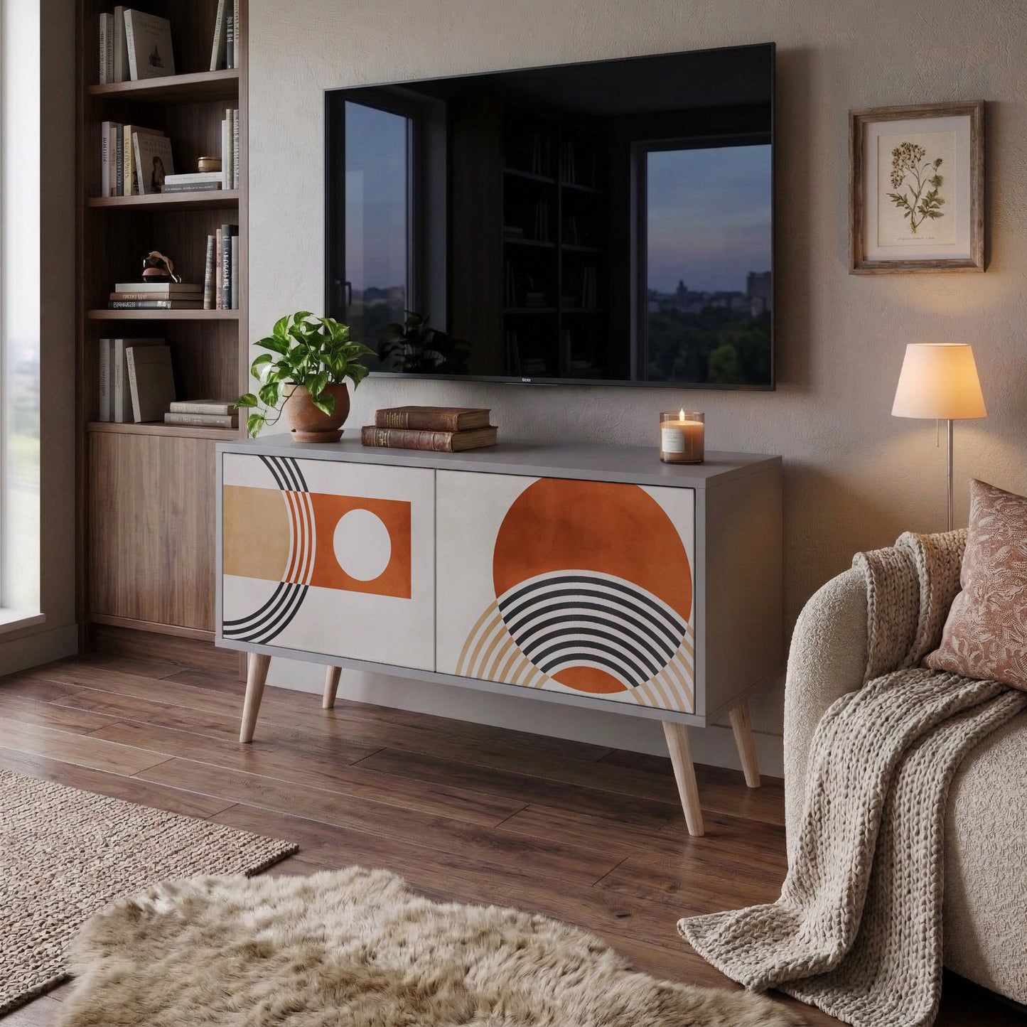 SPACE AROUND Mueble de TV Compacto de 2 puertas