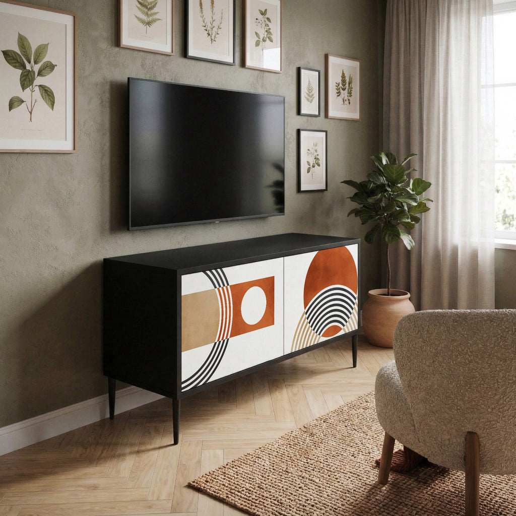 CIRCLE RHYTM Mueble de TV Compacto de 2 puertas