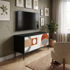 CIRCLE RHYTM Mueble de TV Compacto de 2 puertas