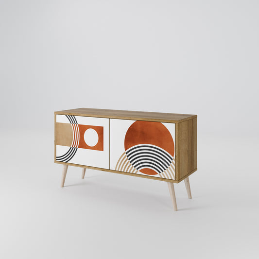 CIRCLE RHYTM Mueble de TV Compacto de 2 puertas