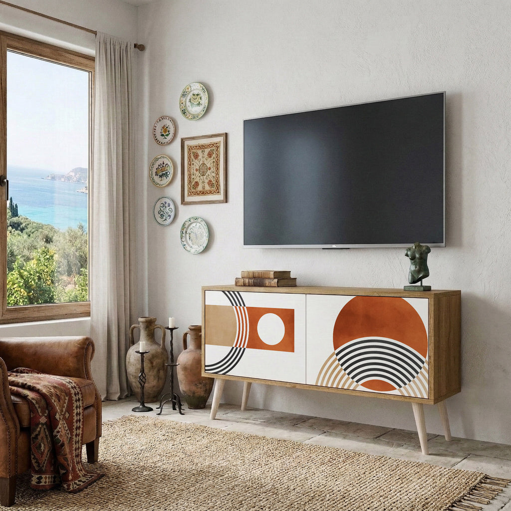 CIRCLE RHYTM Mueble de TV Compacto de 2 puertas