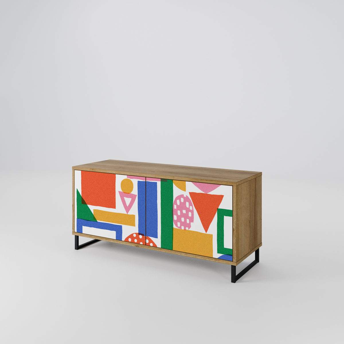 GEOMETRIC GLIMMER Mueble de TV Compacto de 2 puertas