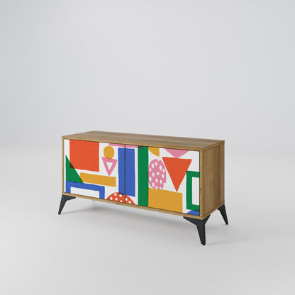 GEOMETRIC GLIMMER Mueble de TV Compacto de 2 puertas