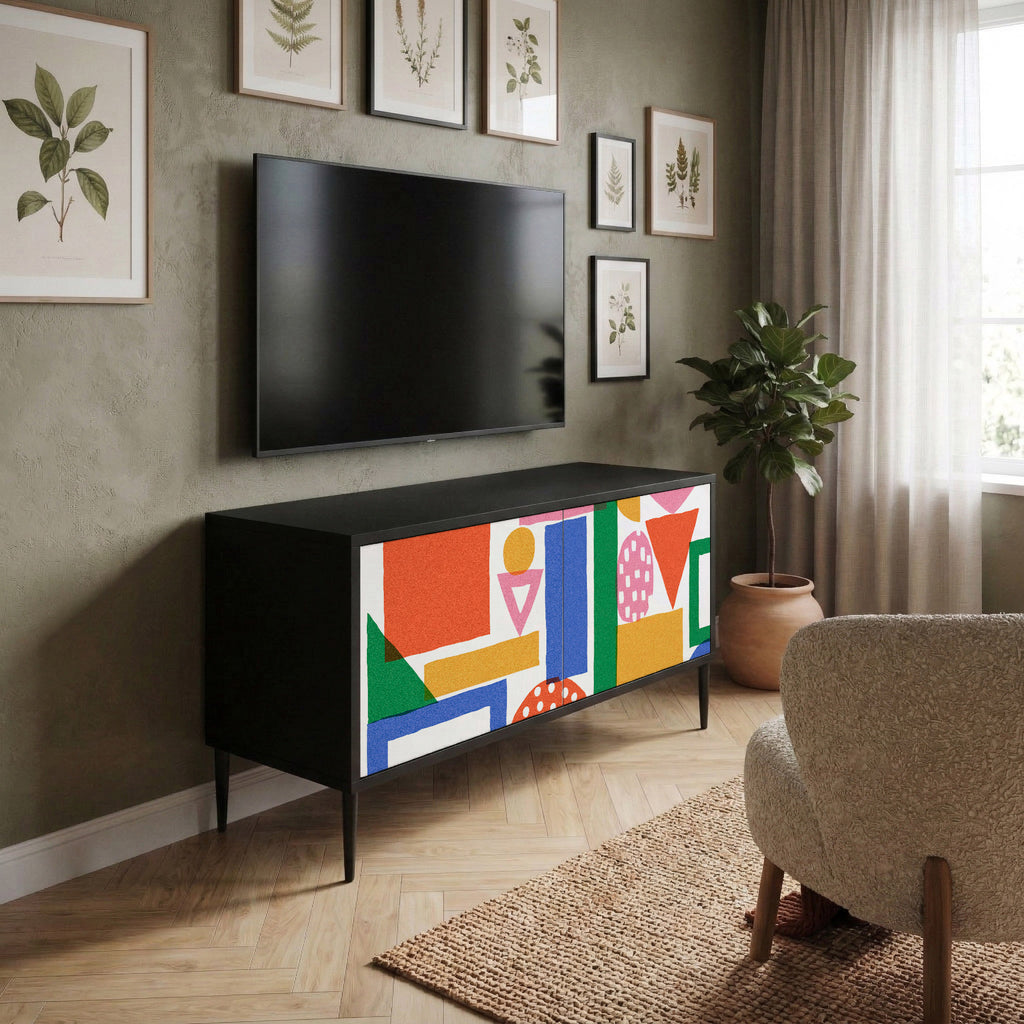 GEOMETRIC GLIMMER Mueble de TV Compacto de 2 puertas