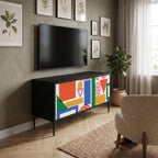 GEOMETRIC GLIMMER Mueble de TV Compacto de 2 puertas