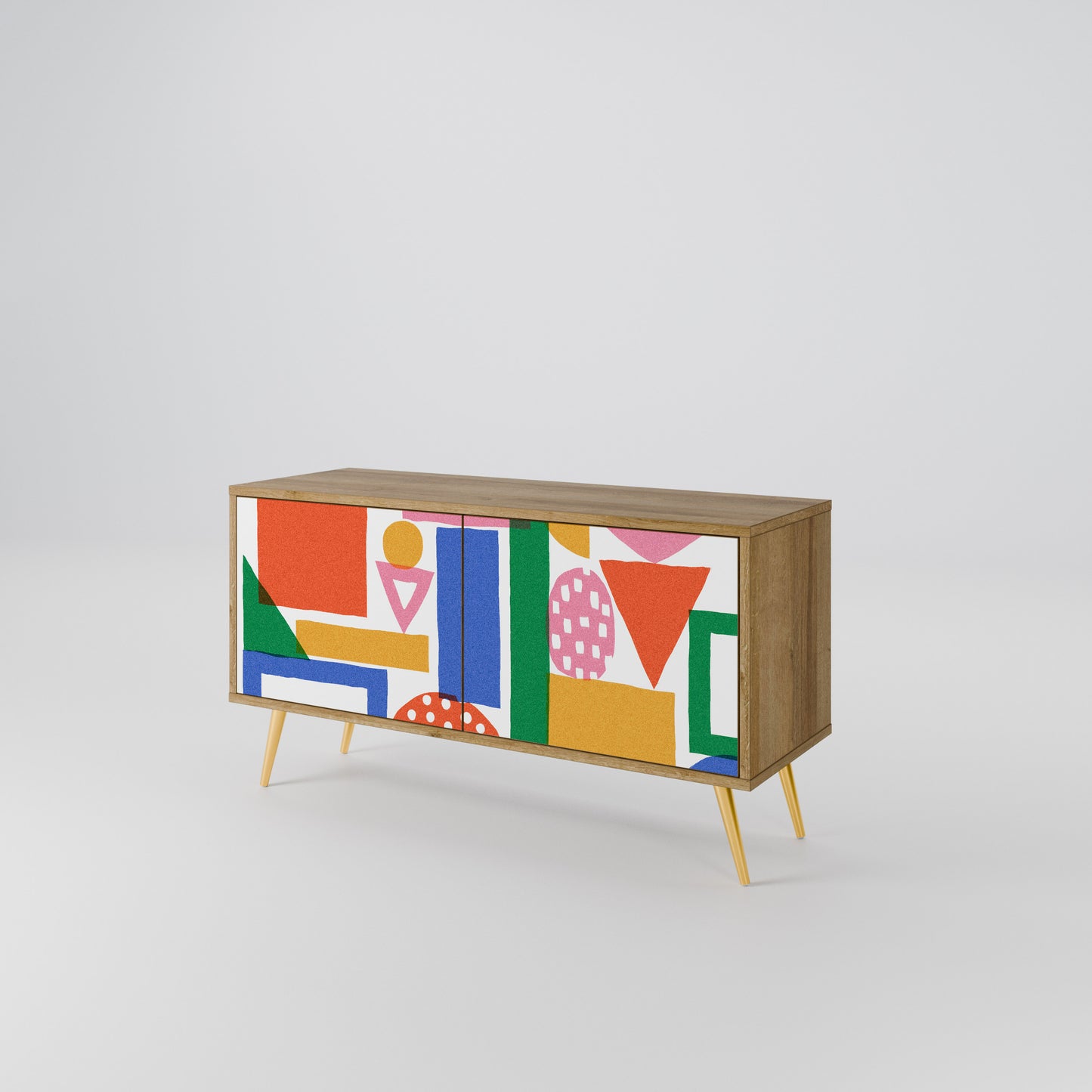 GEOMETRIC GLIMMER Mueble de TV Compacto de 2 puertas