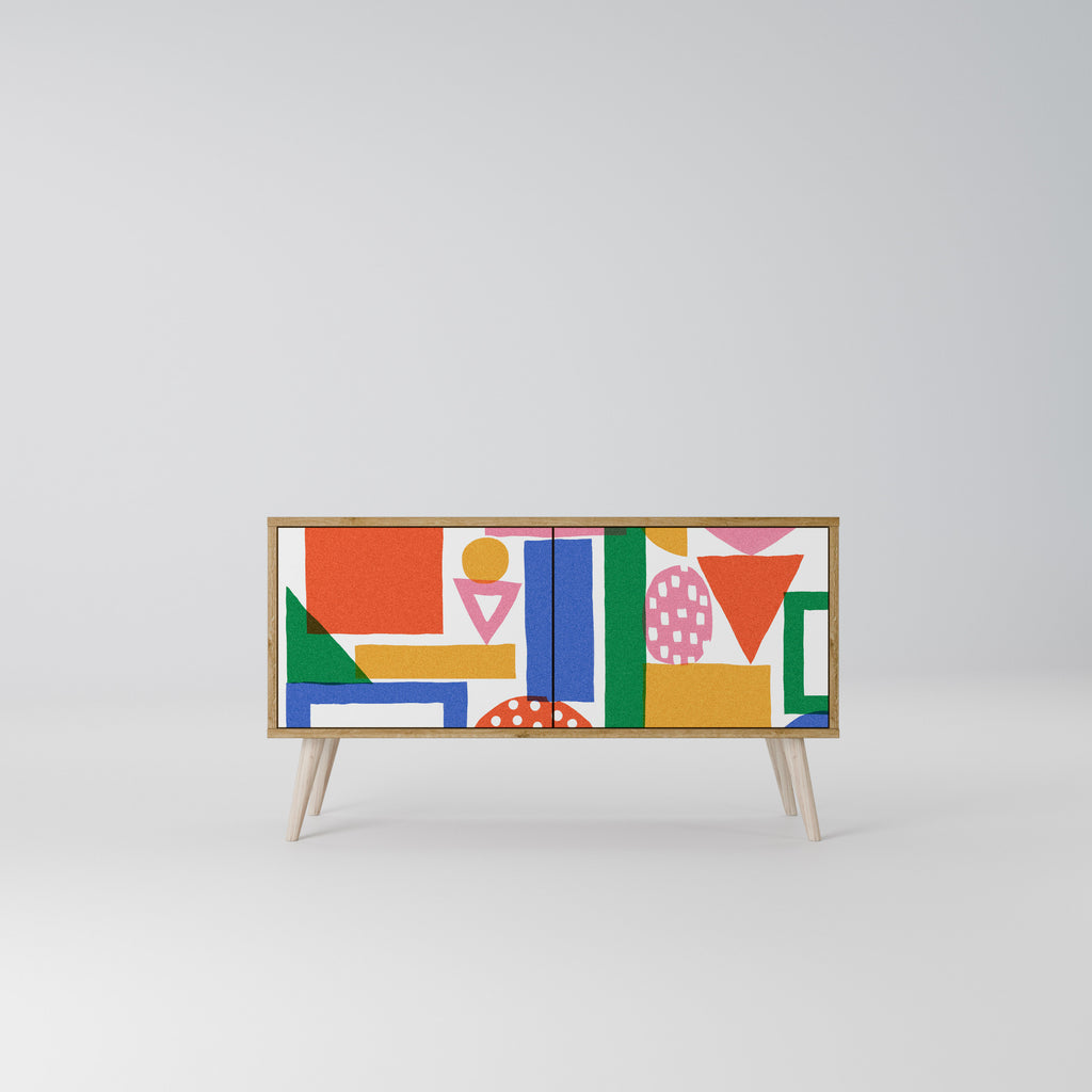 GEOMETRIC GLIMMER Mueble de TV Compacto de 2 puertas