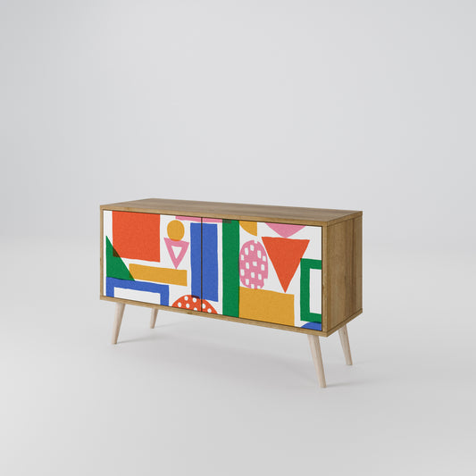 GEOMETRIC GLIMMER Mueble de TV Compacto de 2 puertas