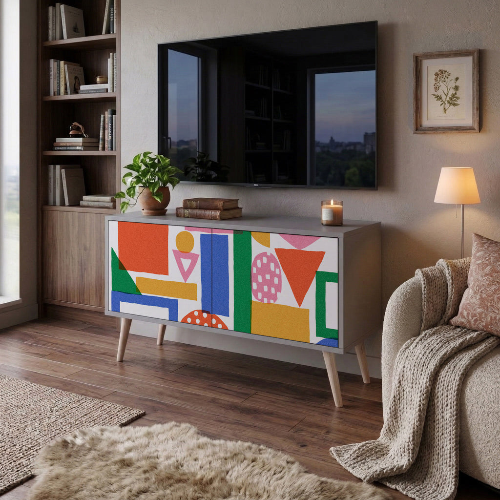 GEOMETRIC GLIMMER Mueble de TV Compacto de 2 puertas