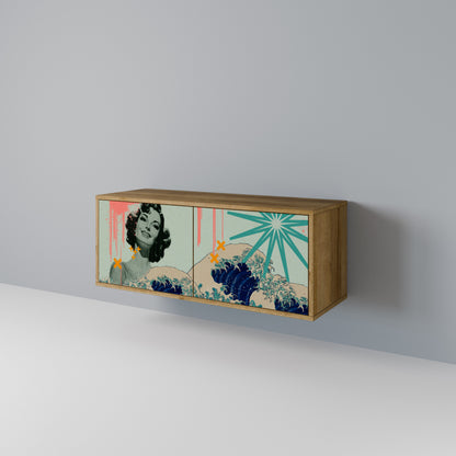 KANAGAWA BEAUTY Mueble de TV Compacto de 2 puertas