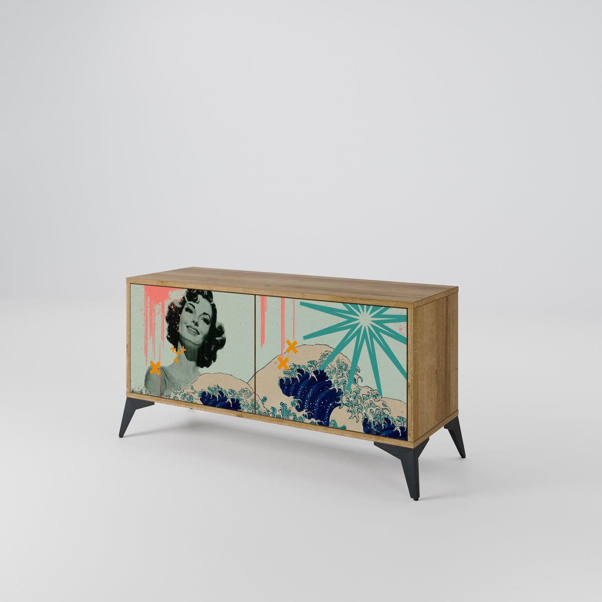 KANAGAWA BEAUTY Compact 2-Door TV Cabinet
