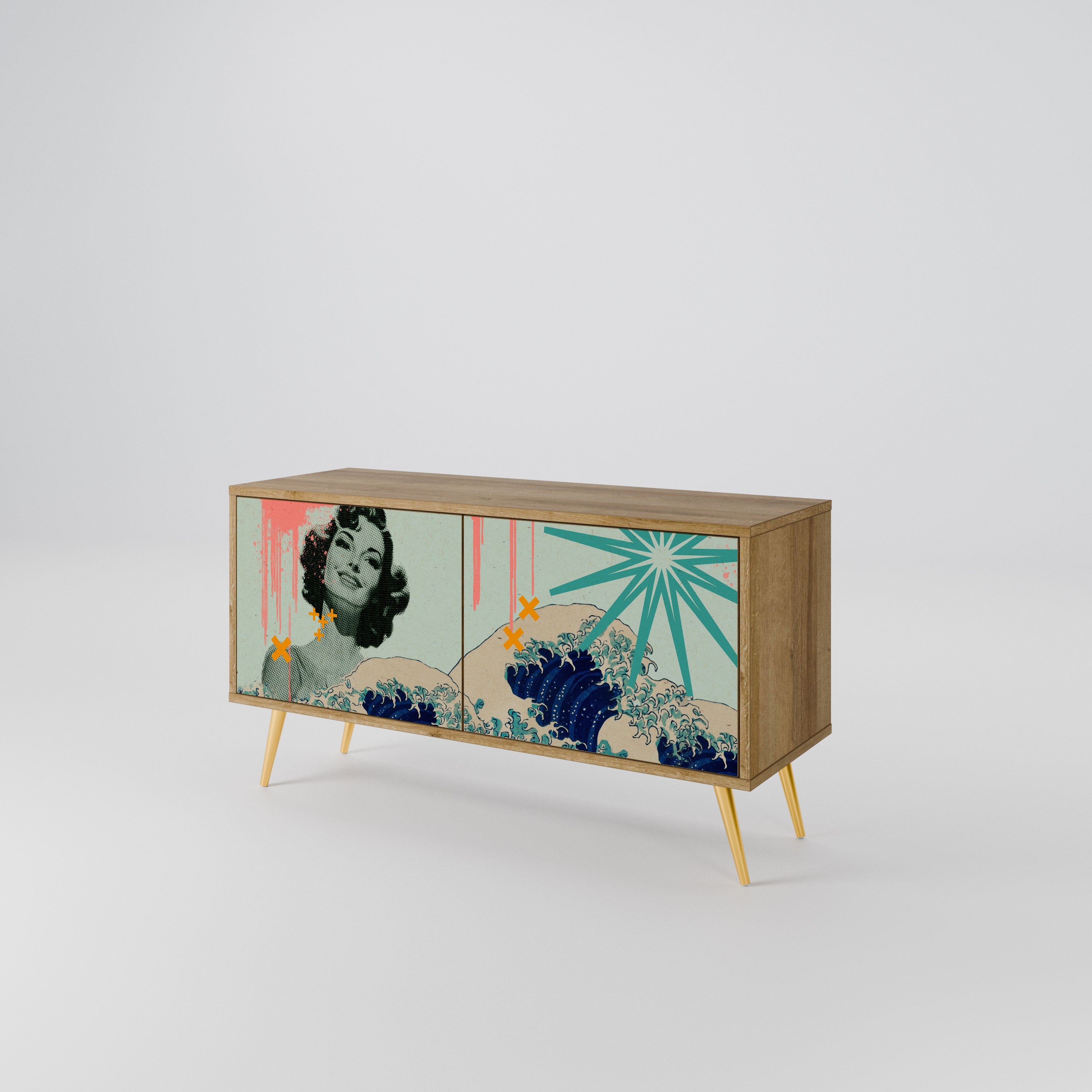 KANAGAWA BEAUTY Compact 2-Door TV Cabinet