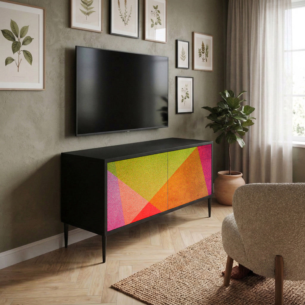VIVID GEOMETRY Mueble de TV Compacto de 2 puertas