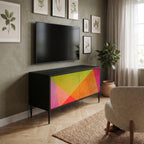 VIVID GEOMETRY Mueble de TV Compacto de 2 puertas