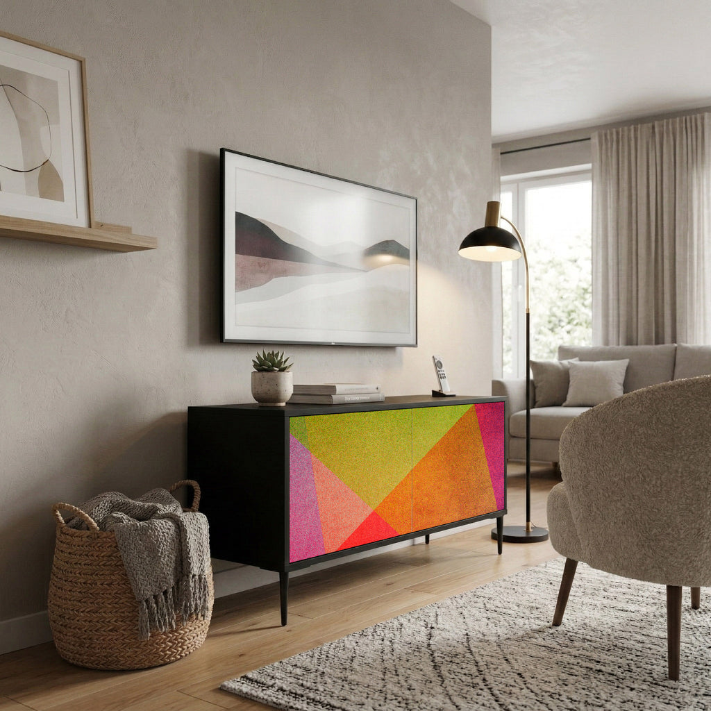 VIVID GEOMETRY Mueble de TV Compacto de 2 puertas