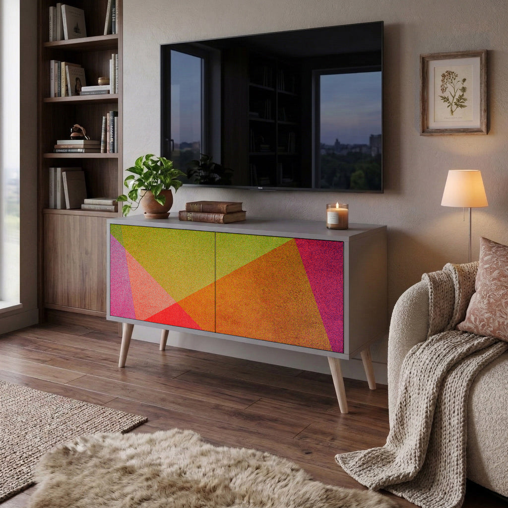 VIVID GEOMETRY Mueble de TV Compacto de 2 puertas