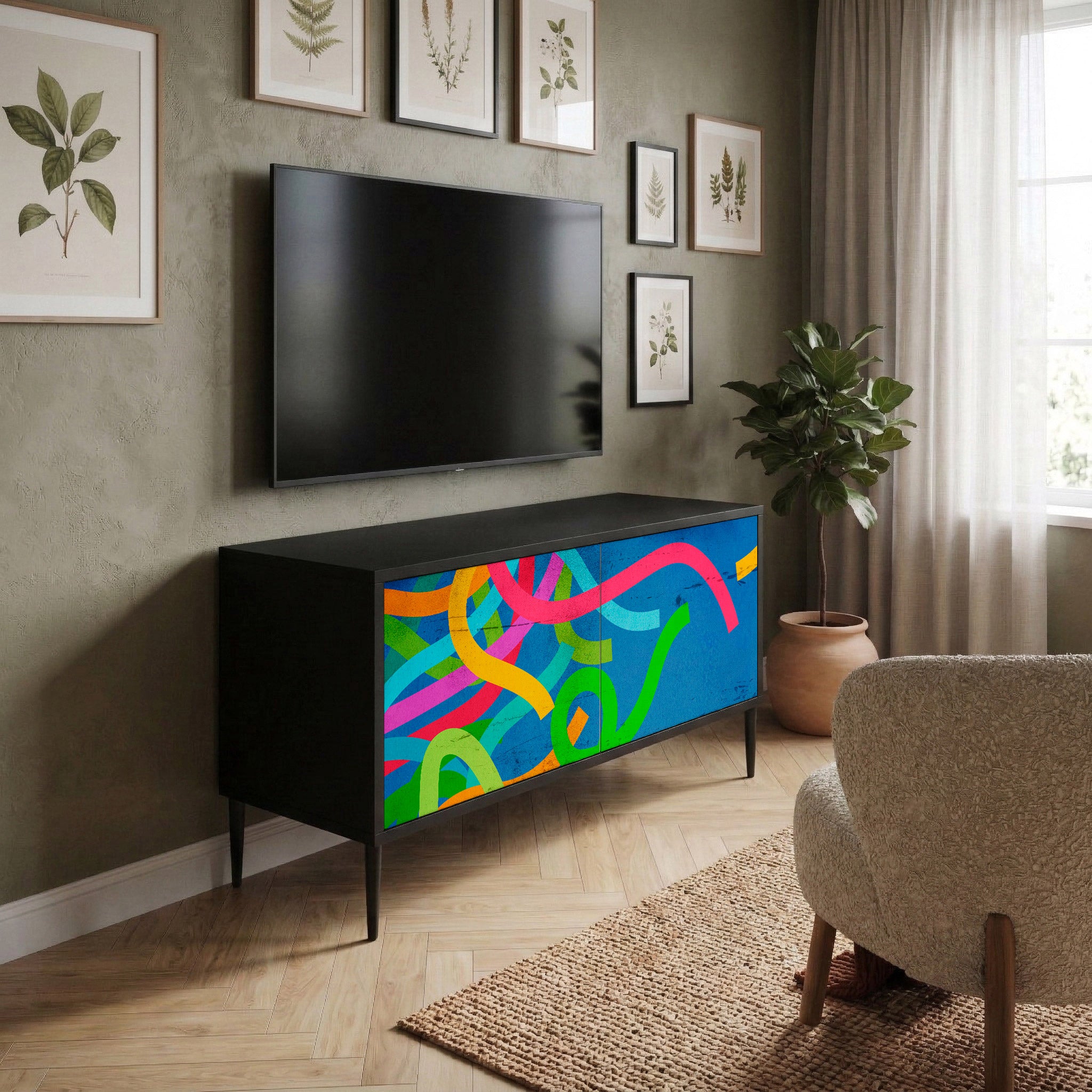 STREAMER TANGLE Mueble de TV Compacto de 2 puertas