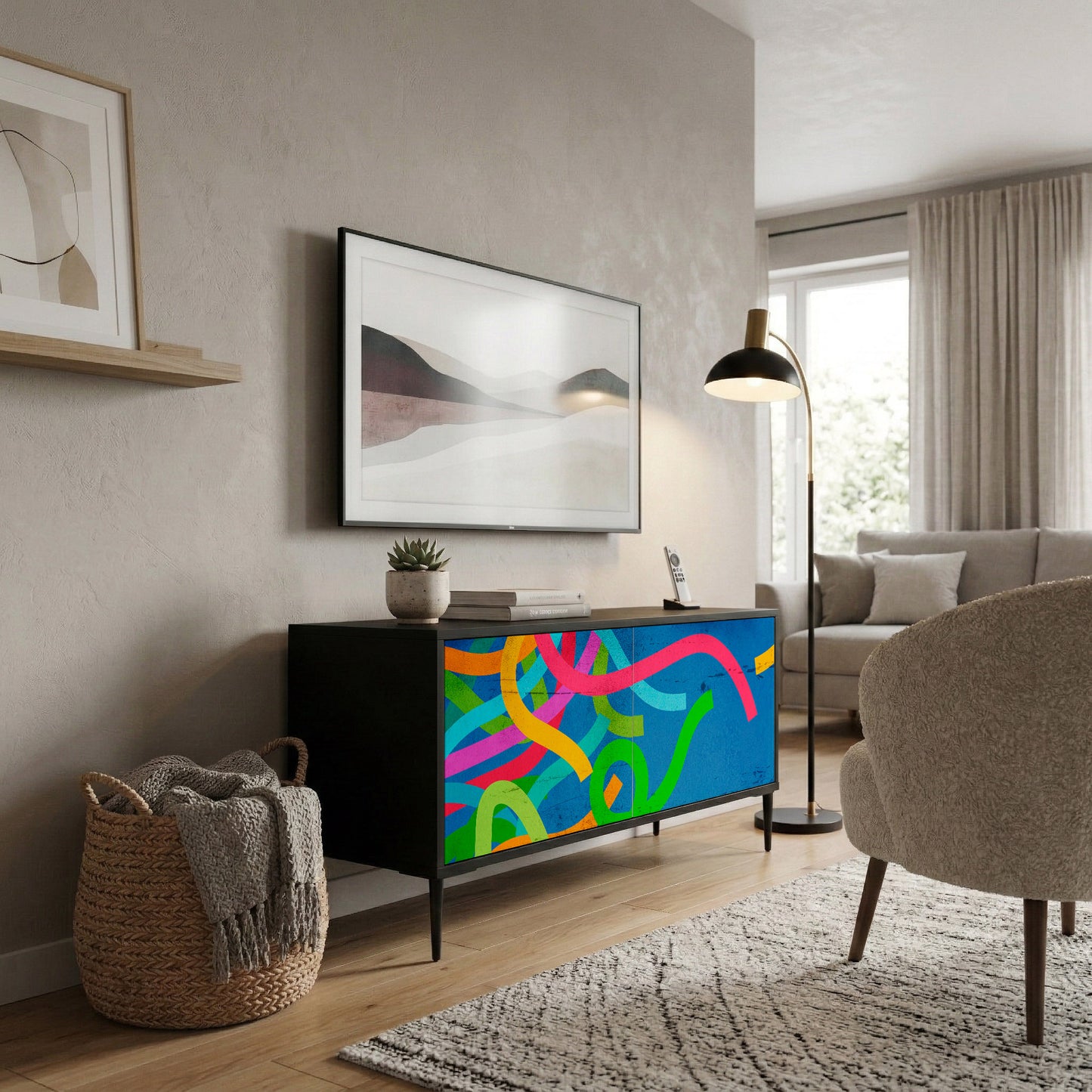 STREAMER TANGLE Mueble de TV Compacto de 2 puertas