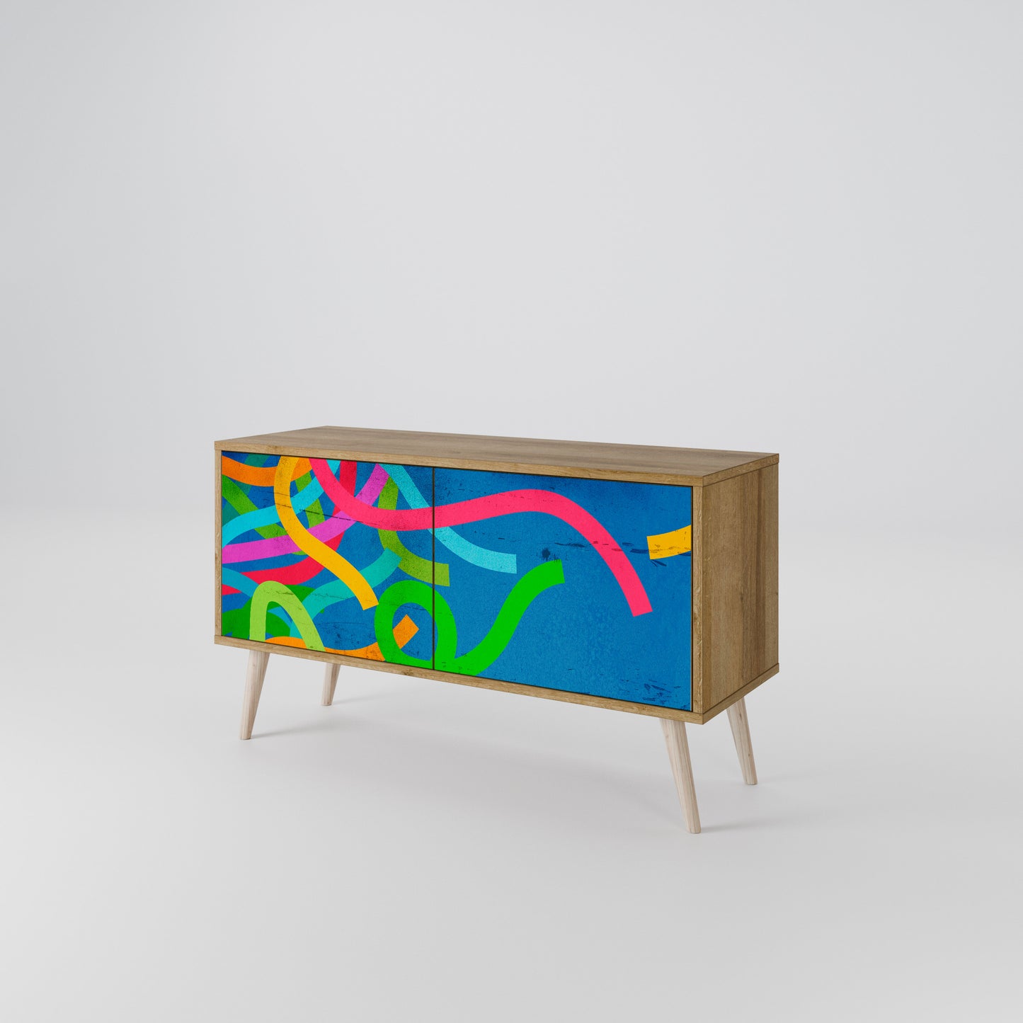 STREAMER TANGLE Mueble de TV Compacto de 2 puertas