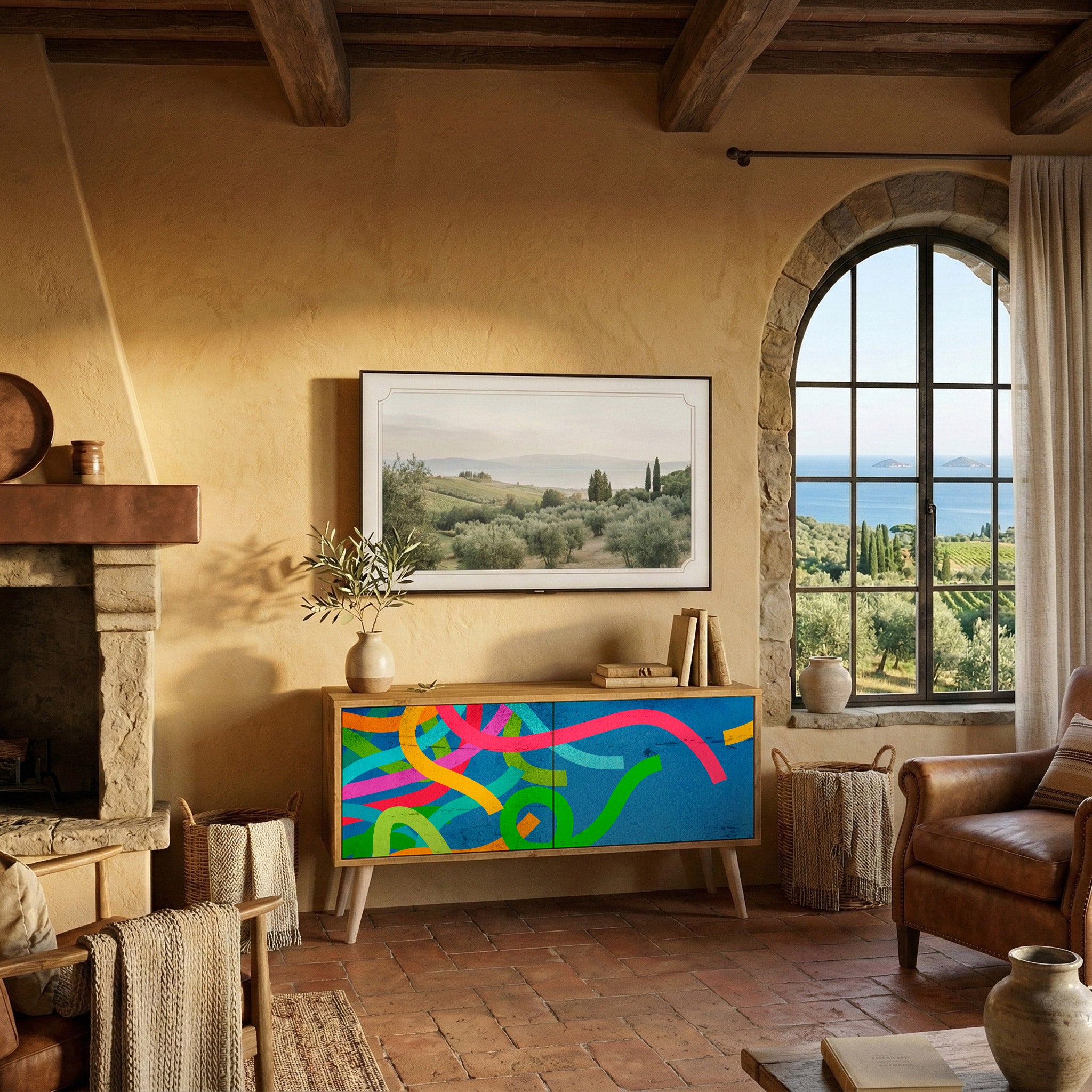 STREAMER TANGLE Mueble de TV Compacto de 2 puertas