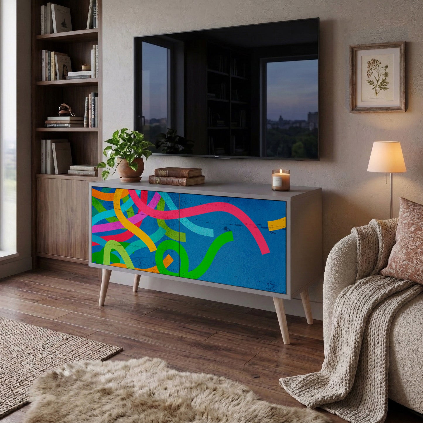 STREAMER TANGLE Mueble de TV Compacto de 2 puertas