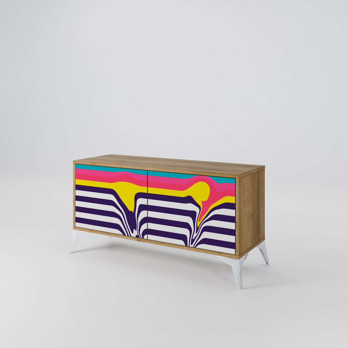 TONE COLLAPSE Mueble de TV Compacto de 2 puertas