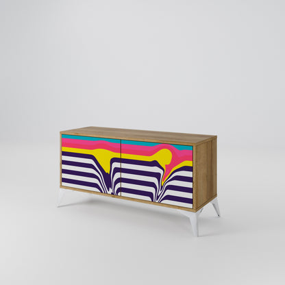 TONE COLLAPSE Mueble de TV Compacto de 2 puertas
