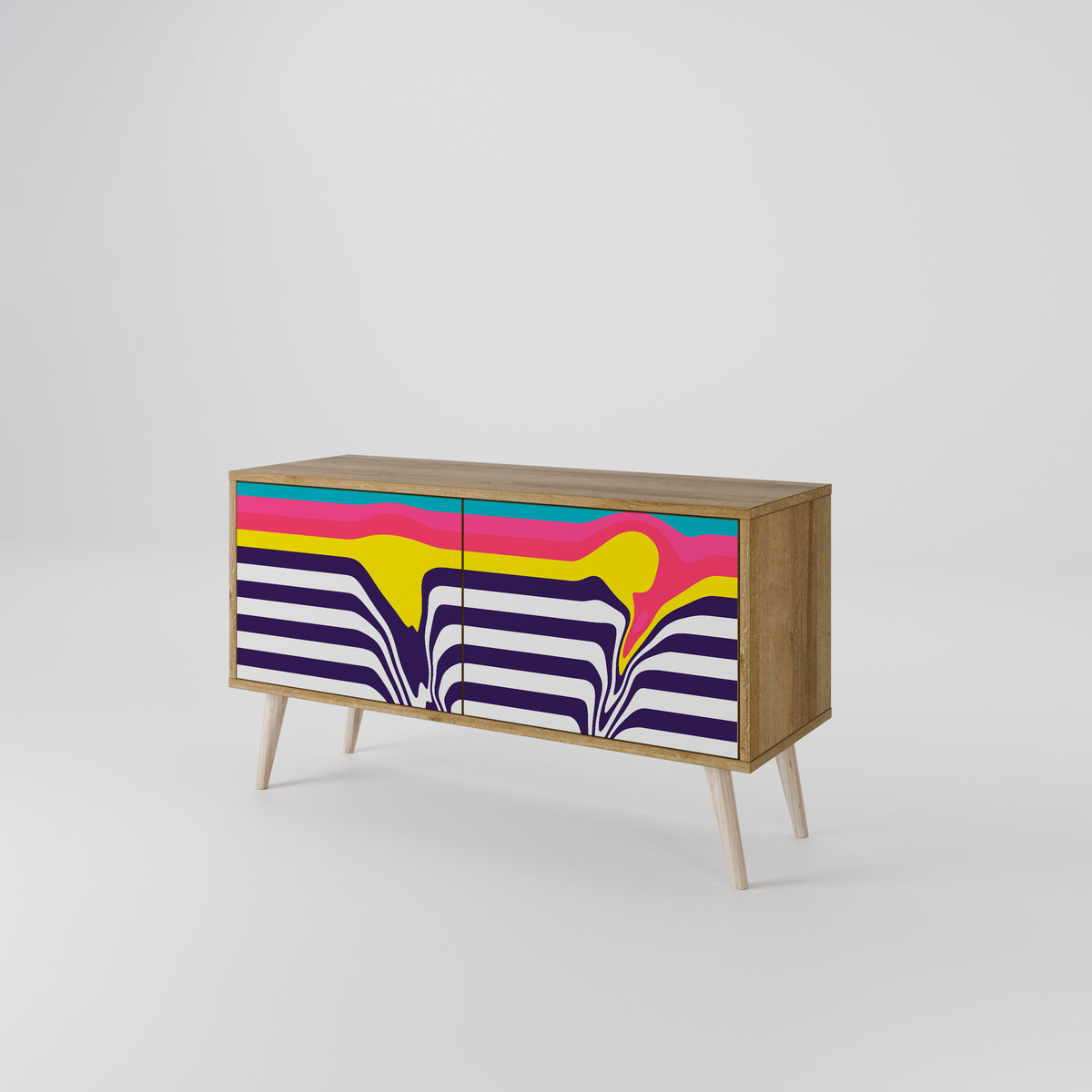 TONE COLLAPSE Mueble de TV Compacto de 2 puertas