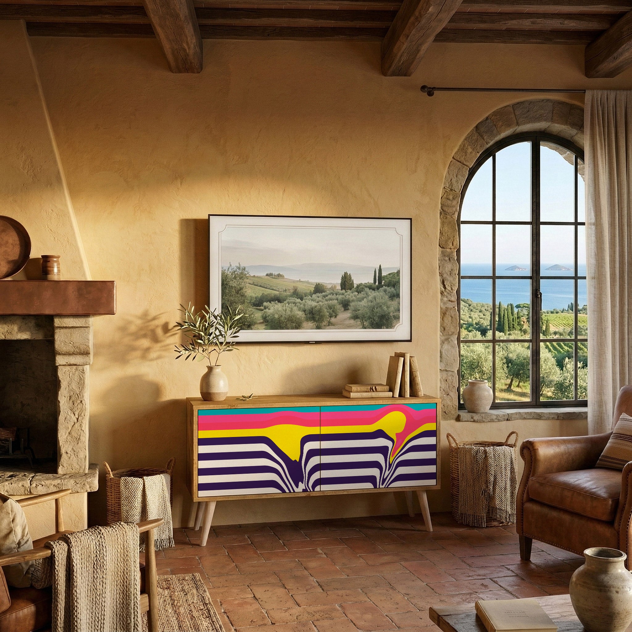 TONE COLLAPSE Mueble de TV Compacto de 2 puertas