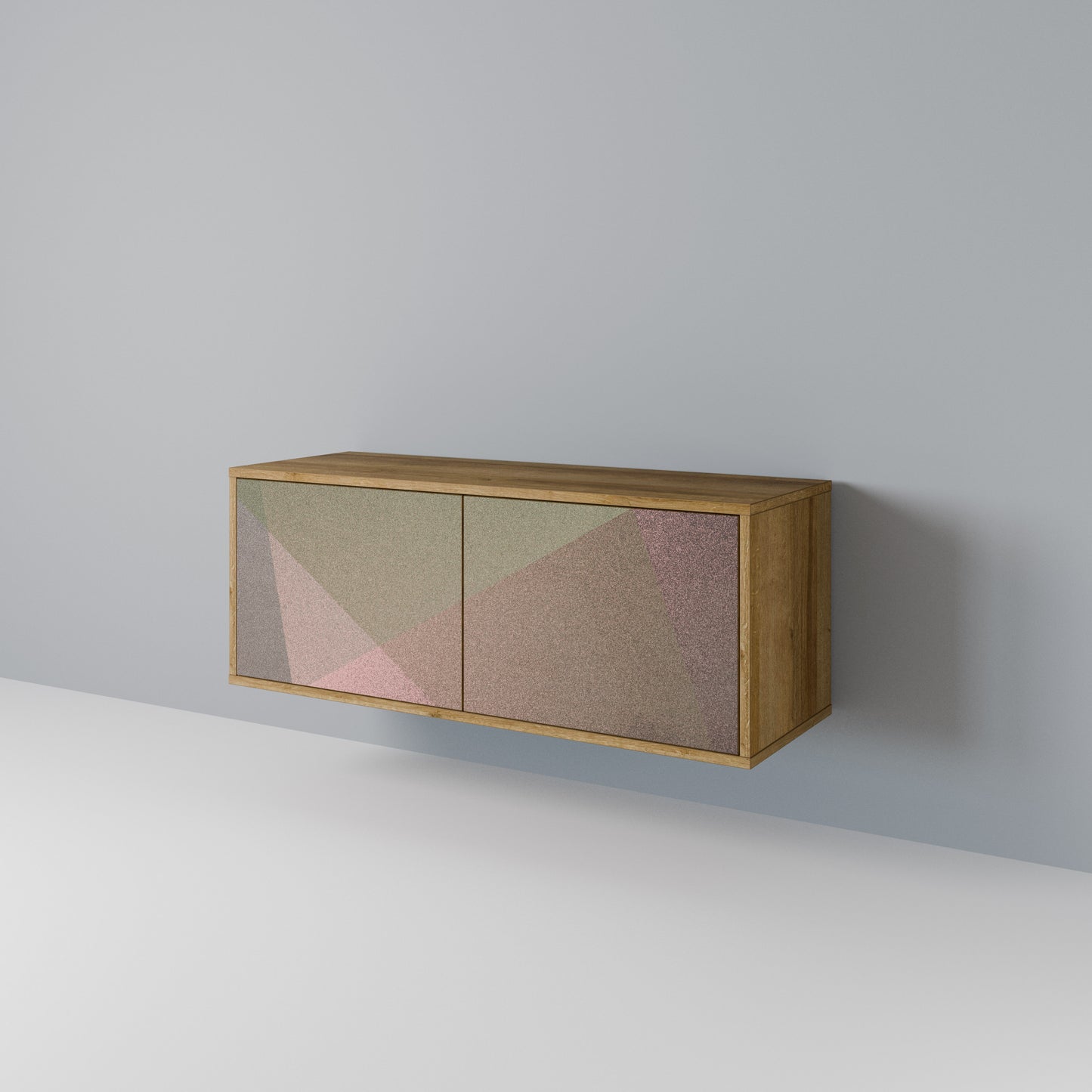 BEIGE GEOMETRY Mueble de TV Compacto de 2 puertas