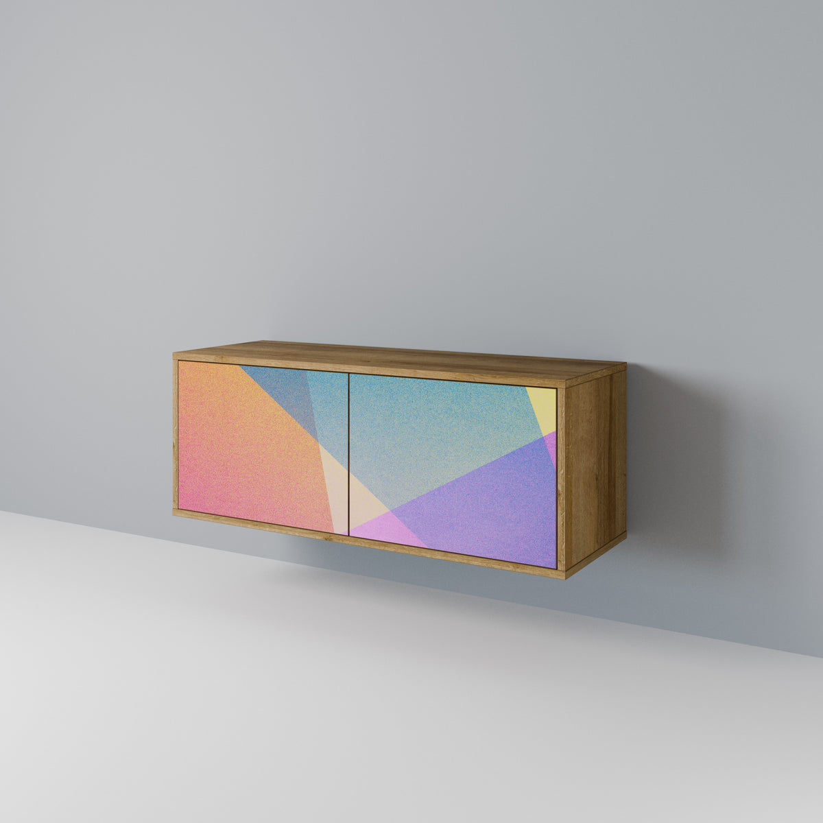 BRIGHT GEOMETRY Mueble de TV Compacto de 2 puertas