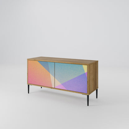 BRIGHT GEOMETRY Mueble de TV Compacto de 2 puertas