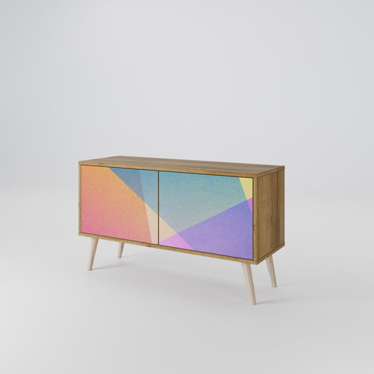 BRIGHT GEOMETRY Mueble de TV Compacto de 2 puertas