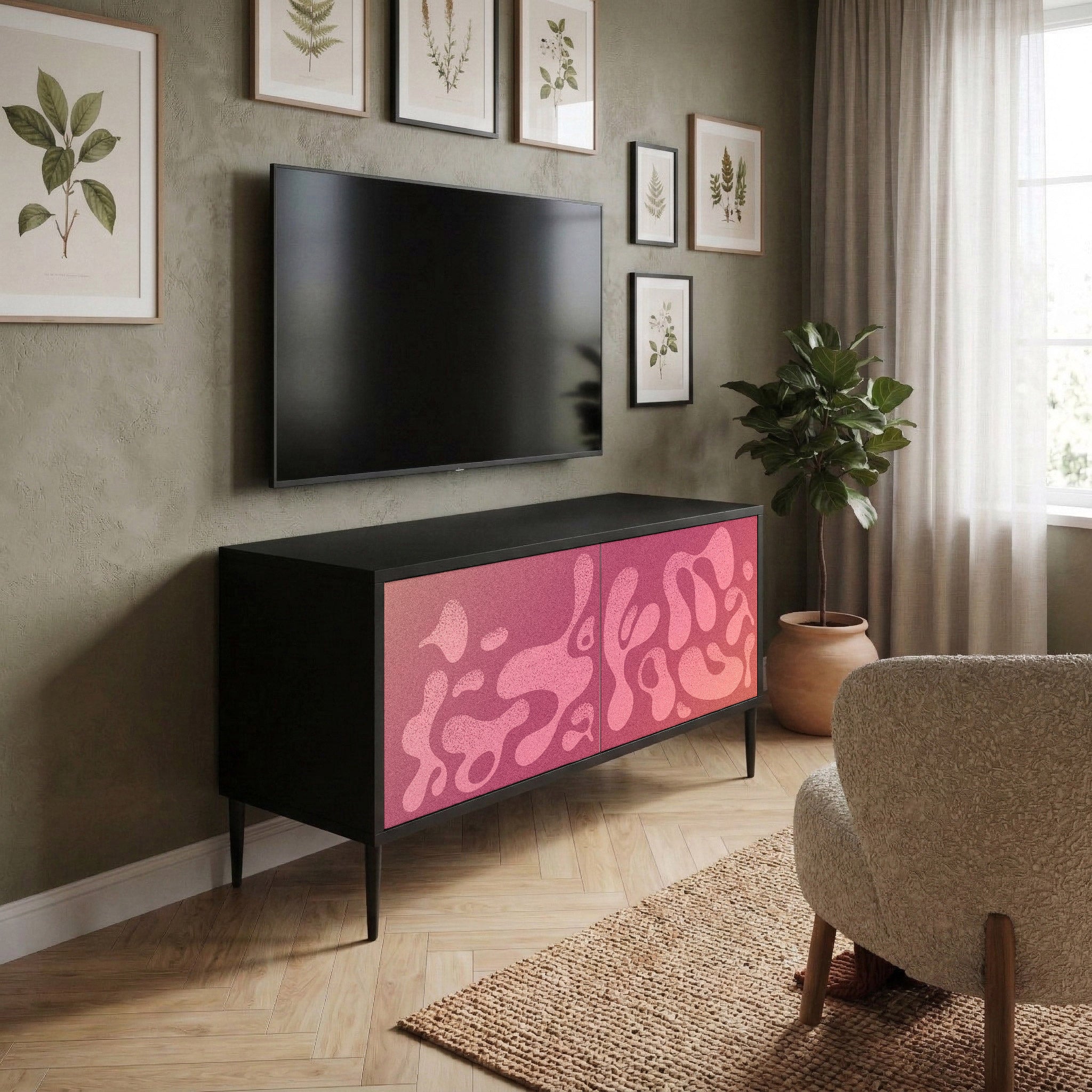 IRREGULAR PINK Mueble de TV Compacto de 2 puertas
