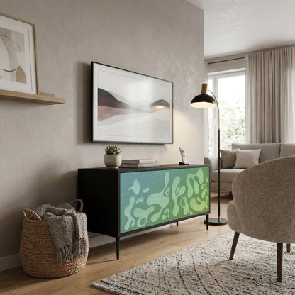 IRREGULAR BLUE Mueble de TV Compacto de 2 puertas