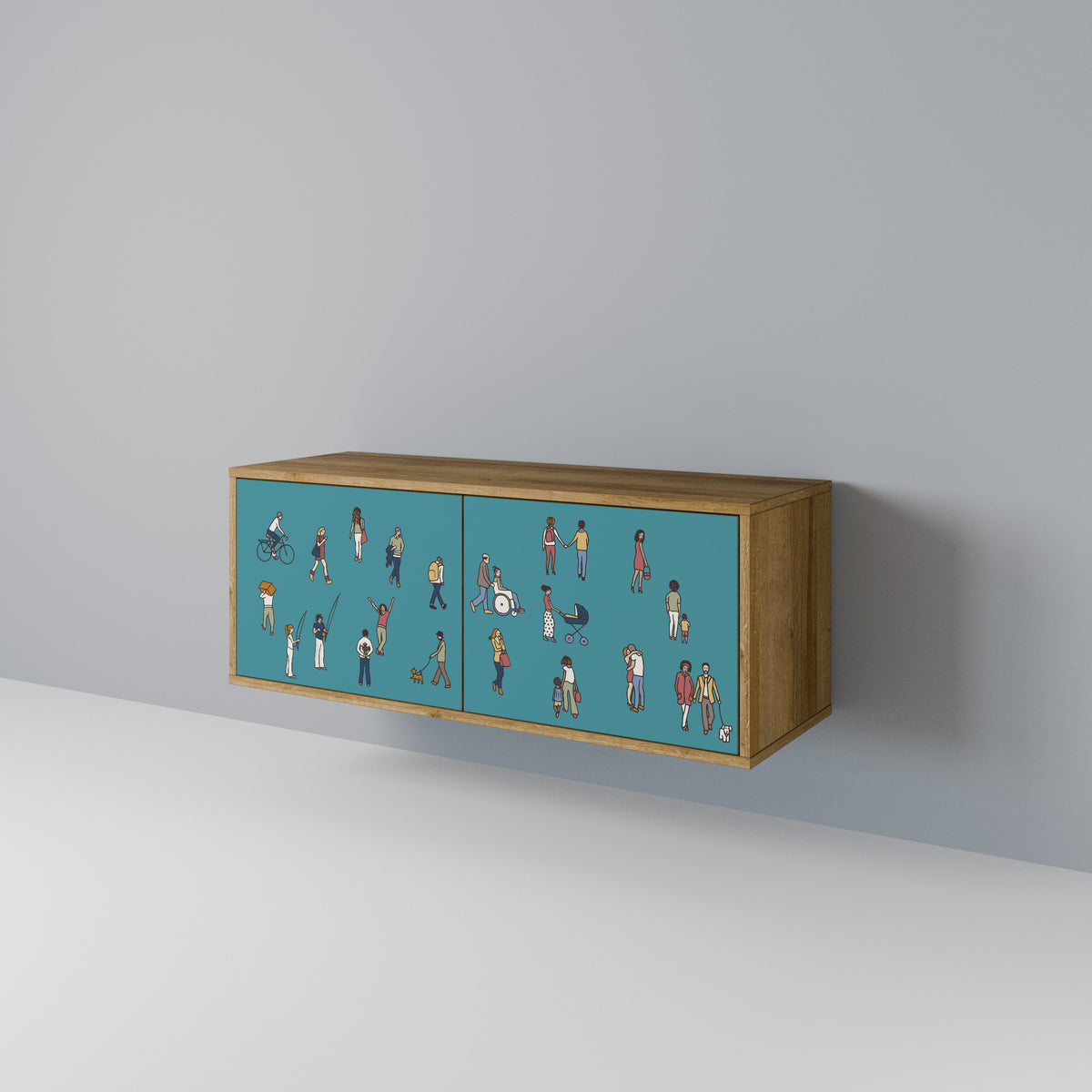 COLLECTIVE STREAM Mueble de TV Compacto de 2 puertas