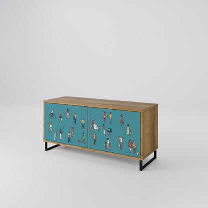 COLLECTIVE STREAM Mueble de TV Compacto de 2 puertas